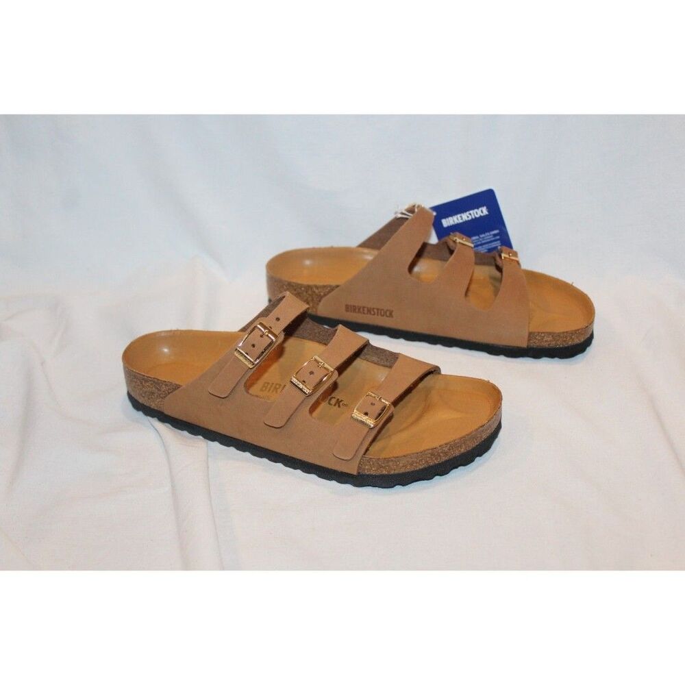 BIRKENSTOCK WOMEN'S FLORIDA LEATHER 3 STRAP SANDALS FRESH MINK 40 REGULAR